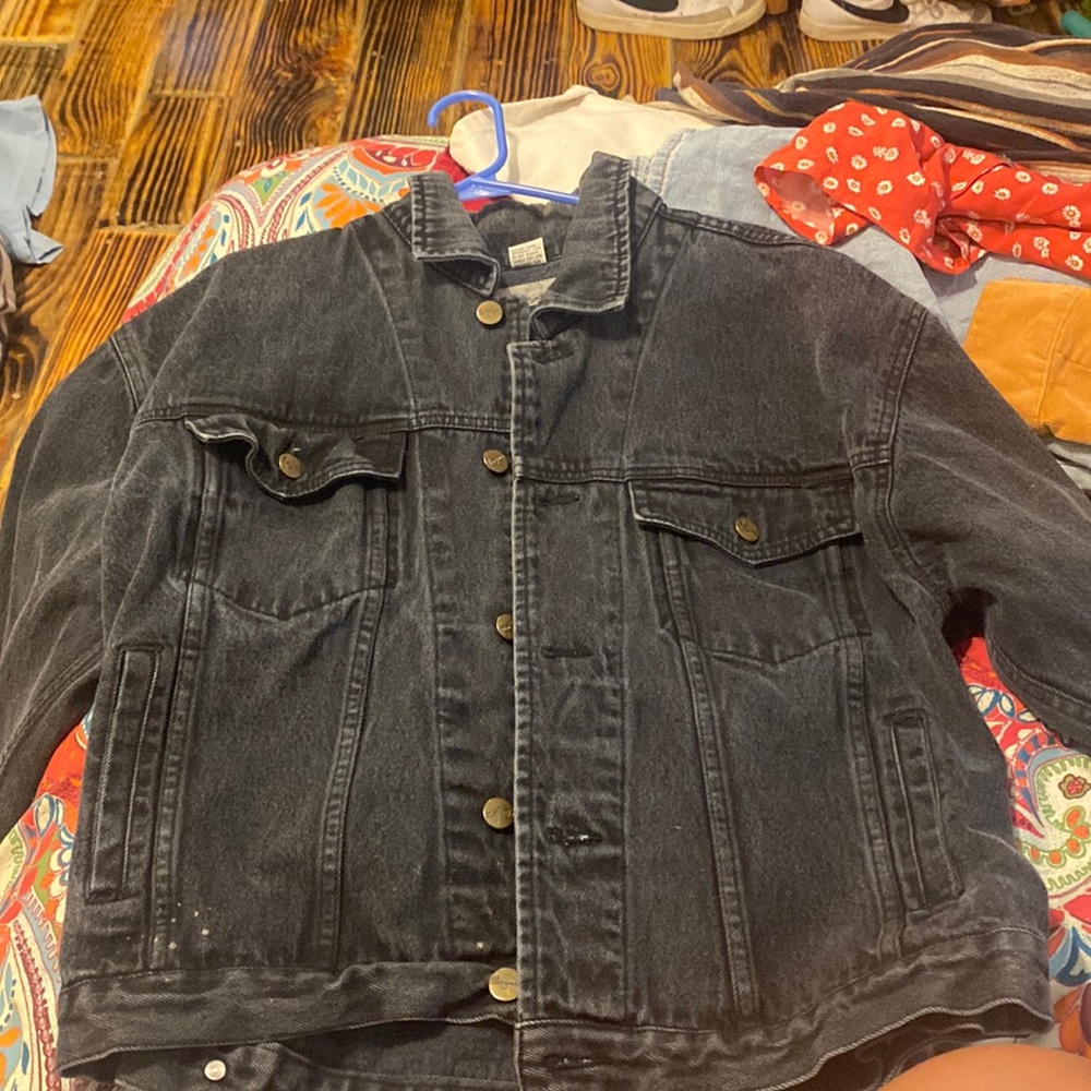 Black denim jacket